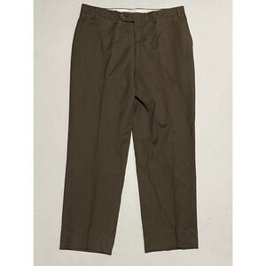 Canali Proposta Mens Brown Wool Pleated Dress Pants Size 32 X 28 Pants Straight